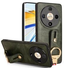 Custodia per telefono posteriore in pelle con cinturino per Honor X9b/Magic6 Lite 5G (verde)