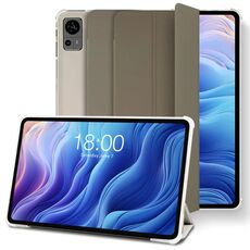 Per Teclast T60 Custodia intelligente per tablet in pelle Folio con supporto a 3 pieghe (grigio)