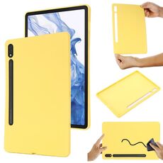 Custodia per tablet antiurto in silicone liquido di colore puro per Samsung Galaxy Tab S9 (giallo)