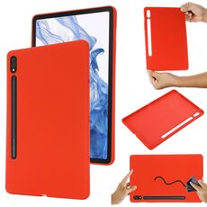 Custodia per tablet antiurto in silicone liquido di colore puro per Samsung Galaxy Tab S9 (rosso)