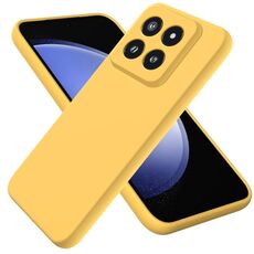 Per Xiaomi 14 Pro Custodia per telefono a copertura totale antigoccia in silicone liquido tinta unita (giallo)