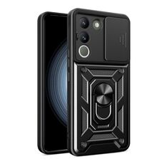 Per vivo V29e Sud Est Asiatico / Y200 5G Cover per fotocamera scorrevole Design TPU + Custodia per PC (Nero)