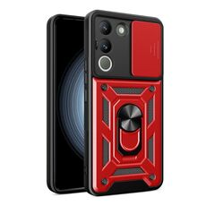 Per vivo V29e Sud-est asiatico / Y200 5G Cover per fotocamera scorrevole Design TPU + Custodia per telefono PC(Rosso)