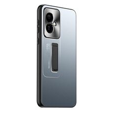 Per Honor 100 Custodia per telefono con supporto in TPU ibrido in metallo satinato (blu)