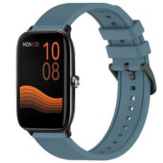 Per Xiaomi Haylou GST LS09B cinturino in silicone strutturato in tinta unita da 22 mm (Rock Cyan)