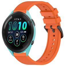 Per cinturino per orologio Garmin Forerunner 265 da 22 mm in silicone strutturato in tinta unita (arancione)