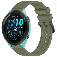 Per cinturino per orologio Garmin Forerunner 265 da 22 mm in silicone strutturato in tinta unita (verde)