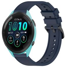 Per cinturino per orologio Garmin Forerunner 265 da 22 mm in silicone strutturato in tinta unita (blu notte)