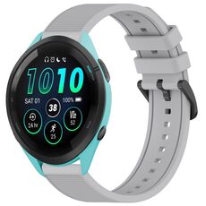 Per cinturino per orologio Garmin Forerunner 265 da 22 mm in silicone strutturato in tinta unita (grigio)