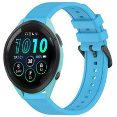 Per cinturino per orologio Garmin Forerunner 265 da 22 mm in silicone strutturato in tinta unita (blu cielo)