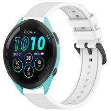 Per cinturino per orologio Garmin Forerunner 265 Music da 22 mm in silicone strutturato in tinta unita (bianco)