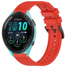 Per cinturino per orologio Garmin Forerunner 265 Music da 22 mm in silicone strutturato in tinta unita (rosso)