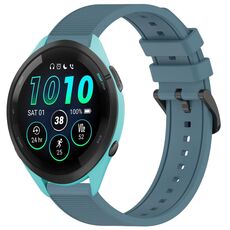 Per cinturino per orologio Garmin Forerunner 265 Music da 22 mm in silicone strutturato in tinta unita (Rock Cyan)