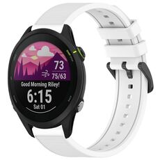 Per cinturino per orologio Garmin Forerunner 255 da 22 mm in silicone strutturato in tinta unita (bianco)