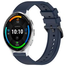 Per cinturino per orologio Garmin Venu 3 da 22 mm in silicone strutturato in tinta unita (blu notte)