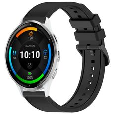 Per cinturino per orologio Garmin Venu 3 da 22 mm in silicone strutturato in tinta unita (nero)