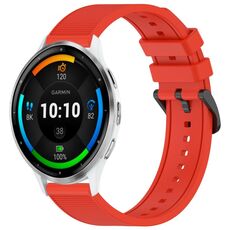 Per cinturino per orologio Garmin Venu 3 da 22 mm in silicone strutturato in tinta unita (rosso)