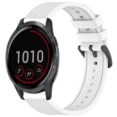 Per cinturino per orologio Garmin Vivoactive 4 da 22 mm in silicone strutturato in tinta unita (bianco)