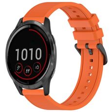 Per cinturino per orologio Garmin Vivoactive 4 da 22 mm in silicone strutturato in tinta unita (arancione)