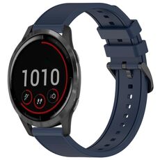 Per cinturino per orologio Garmin Vivoactive 4 da 22 mm in silicone strutturato in tinta unita (blu notte)