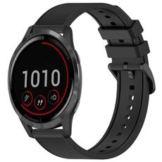 Per cinturino per orologio Garmin Vivoactive 4 da 22 mm in silicone strutturato in tinta unita (nero)