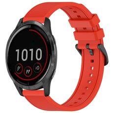 Per cinturino per orologio Garmin Vivoactive 4 da 22 mm in silicone strutturato in tinta unita (rosso)