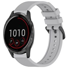 Per cinturino per orologio Garmin Vivoactive 4 da 22 mm in silicone strutturato in tinta unita (grigio)