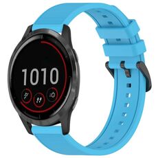 Per cinturino per orologio Garmin Vivoactive 4 da 22 mm in silicone strutturato in tinta unita (blu cielo)