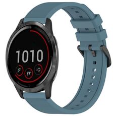 Per cinturino per orologio Garmin Vivoactive 4 da 22 mm in silicone strutturato in tinta unita (ciano roccia)