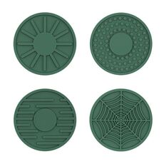 4 pezzi/set 6,8x0,3 cm per auto, sottobicchiere in silicone antiscivolo per interni, colore: verde