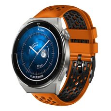Per Huawei Watch GT3 Pro 46mm 22mm Cinturino in silicone traspirante bicolore (arancione + nero)