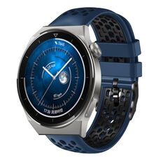 Per Huawei Watch GT3 Pro 46mm 22mm Cinturino in silicone traspirante bicolore (blu notte + nero)