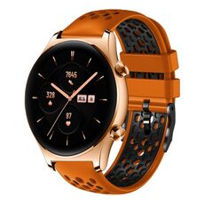 Cinturino per orologio in silicone traspirante bicolore da 22 mm For Honor Watch GS 3 (arancione + nero)