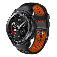 Cinturino per orologio in silicone traspirante bicolore For Honor Watch GS Pro 22mm (nero + arancione)