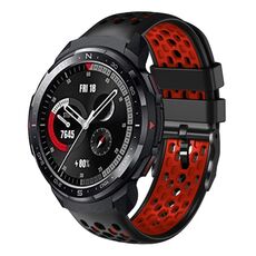 Cinturino per orologio in silicone traspirante bicolore For Honor Watch GS Pro 22mm (nero + rosso)