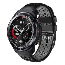Cinturino per orologio in silicone traspirante bicolore For Honor Watch GS Pro 22mm (nero + grigio)