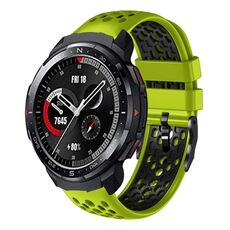 Cinturino per orologio in silicone traspirante bicolore For Honor Watch GS Pro 22 mm (lime + nero)