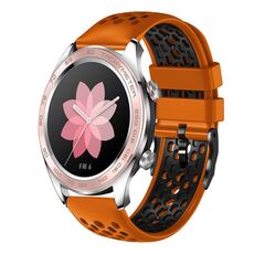 For Honor Watch Dream 22mm Cinturino in silicone traspirante bicolore (arancione + nero)