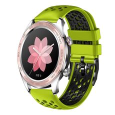 For Honor Watch Dream 22mm Cinturino in silicone traspirante bicolore (lime + nero)