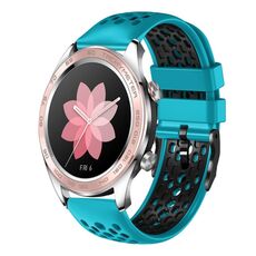 For Honor Watch Dream 22mm Cinturino in silicone traspirante bicolore (azzurro + nero)