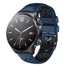 Per Xiaomi MI Watch S1 Cinturino in silicone traspirante bicolore da 22 mm (blu notte + nero)