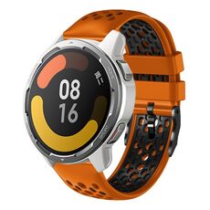 Per Xiaomi MI Watch Color 2 22mm Cinturino in silicone traspirante bicolore (arancione + nero)