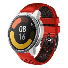 Per Xiaomi MI Watch Color 2 22mm Cinturino in silicone traspirante bicolore (rosso + nero)