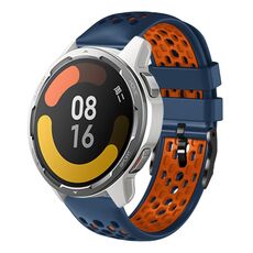 Per Xiaomi MI Watch Color 2 22mm Cinturino in silicone traspirante bicolore (blu notte + arancione)
