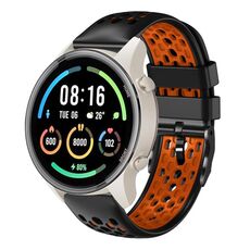 Per Xiaomi MI Watch Sport Cinturino in silicone traspirante bicolore da 22 mm (nero + arancione)