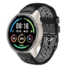 Per Xiaomi MI Watch Sport 22mm Cinturino in silicone traspirante bicolore (nero + grigio)
