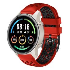 Per Xiaomi MI Watch Sport Cinturino in silicone traspirante bicolore da 22 mm (rosso + nero)