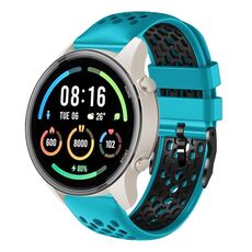 Per Xiaomi MI Watch Sport Cinturino in silicone traspirante bicolore da 22 mm (blu cielo + nero)