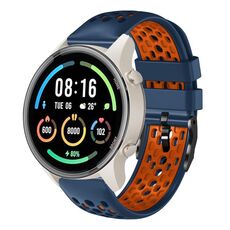 Per Xiaomi MI Watch Sport Cinturino in silicone traspirante bicolore da 22 mm (blu notte + arancione)