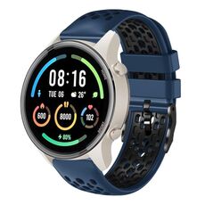 Per Xiaomi MI Watch Sport Cinturino in silicone traspirante bicolore da 22 mm (blu notte + nero)